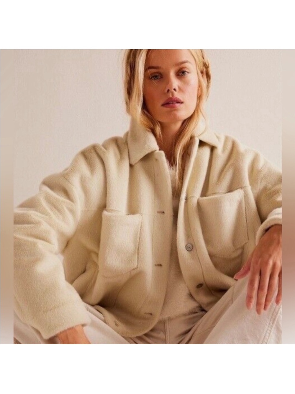 We The Free Cozy Opal Swing Faux Fur Jacket Sz S - Picture 1 of 14
